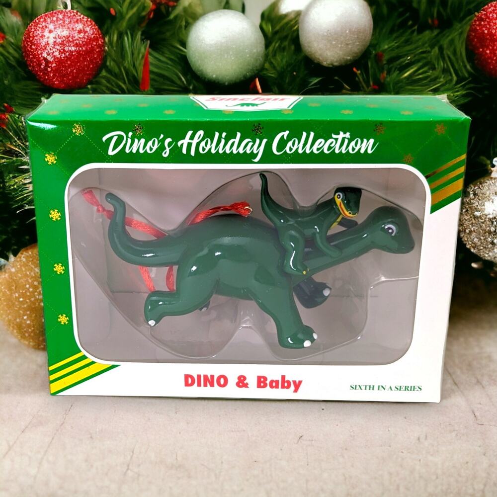 Sinclair Gas & Oil Christmas Ornament Holiday Dino & Baby 6th In Series 2022